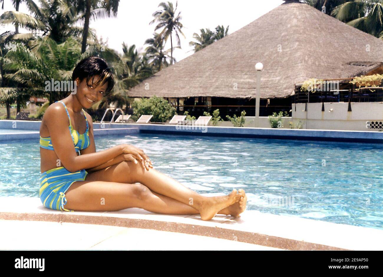 Edwige Madze Badakou, native of Togo, was elected the first 'Miss World Cup' of football in Rust, Germany on June 8, 2006. The 24 years old student won a cabriolet. About 1 500 women wanted to participate in the competition. Edwige pictured in 2004 when she was elected Miss Togo 2004. Photo Jean-Francois Roussier/ABACAPRESS.COM Stock Photo