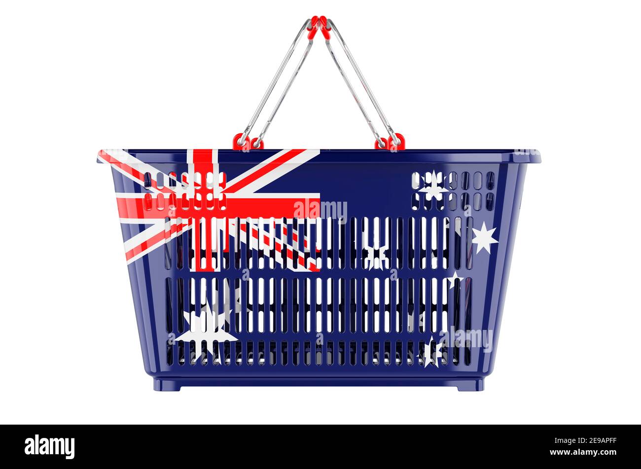 Shopping basket with Australian flag, market basket or purchasing power