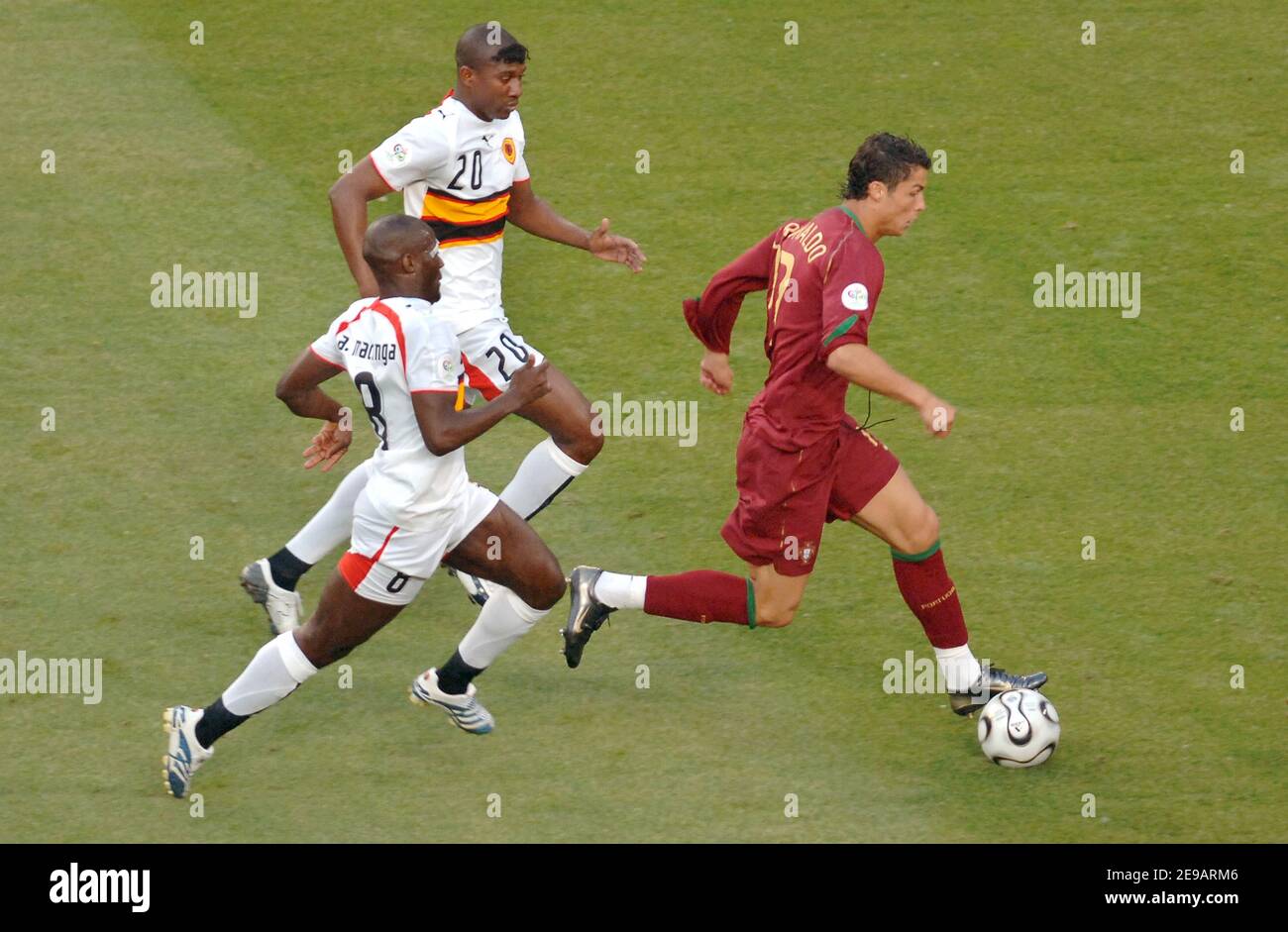 Portugal's Cristiano Ronaldo in action during the World Cup 2006, Group D, Angola vs Portugal in Cologne, Germany on June 11, 2006. Portugal won 1-0. Photo by Gouhier-Hahn-Orban/Cameleon/ABACAPRESS.COM Stock Photo