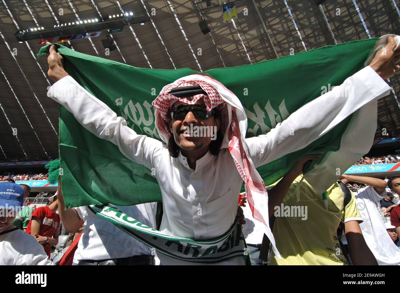 Saudi Arabia' fans during the World Cup 2006, Group G, Tunisia vs