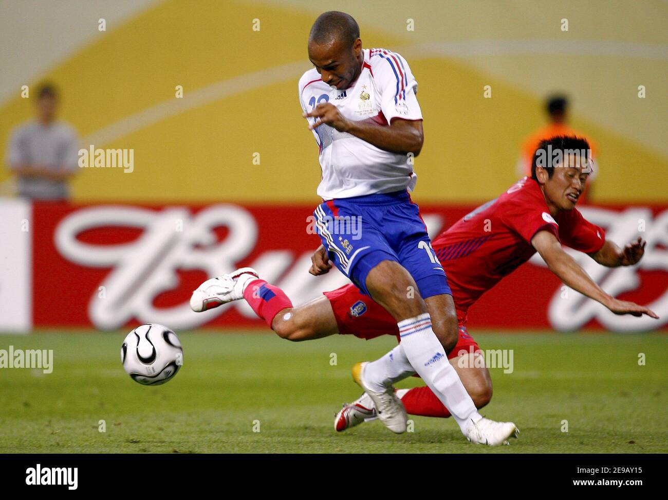 France's Thierry Henry in action during the World Cup 2006, Group G France vs South Korea, in Leipzig, Germany, on June 18, 2006. The game ended in draw 1-1. Photo by Christian Liewig/ABACAPRESS.COM Stock Photo