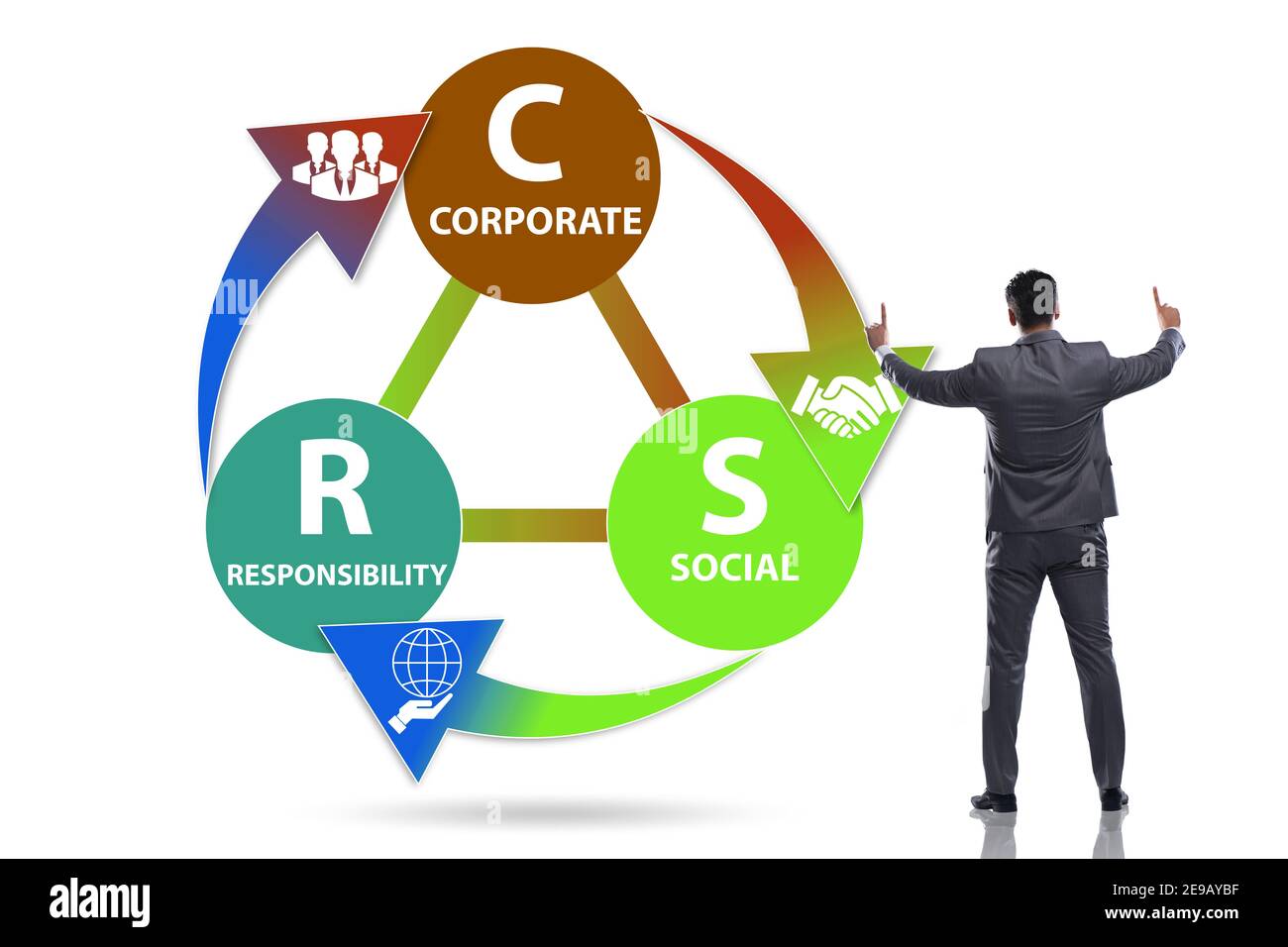Concept of corporate social responsibility with businessman Stock Photo - A...