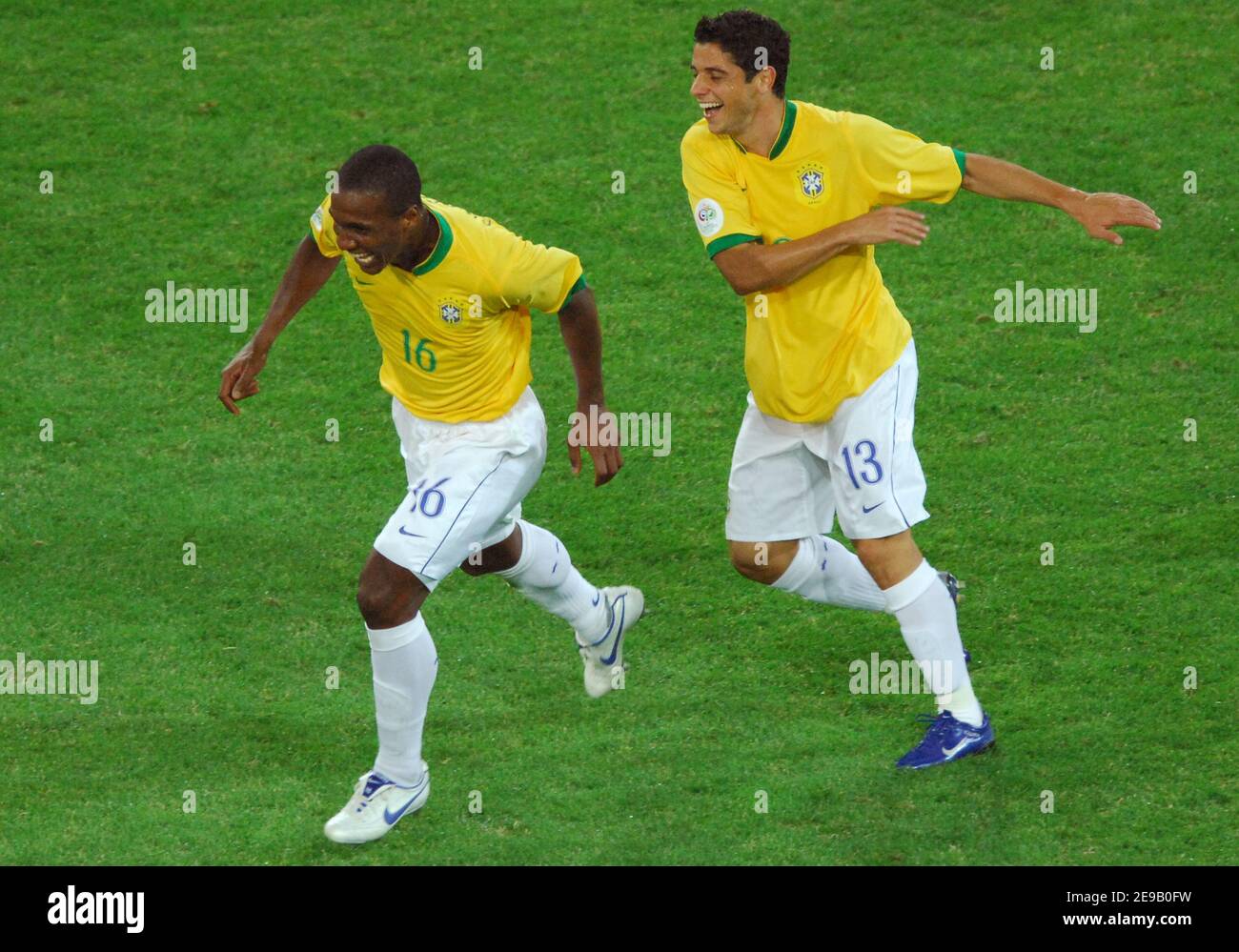 Brazil S Gilberto And Cicinho Celebrate After Scoring During The World Cup 06 Group F Japan Vs