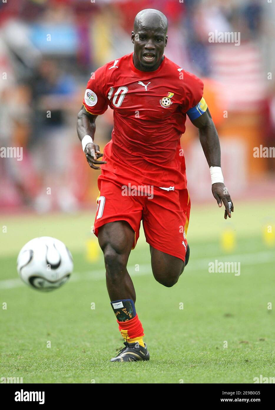 Ghana's Stephen Appiah during the World Cup 2006, Group E, USA vs Ghana ...