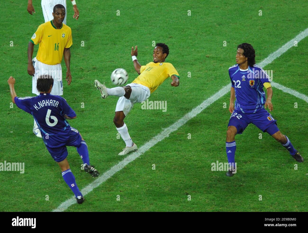 Brazil's Ze Roberto in action during the World Cup 2006, Group F, Japan