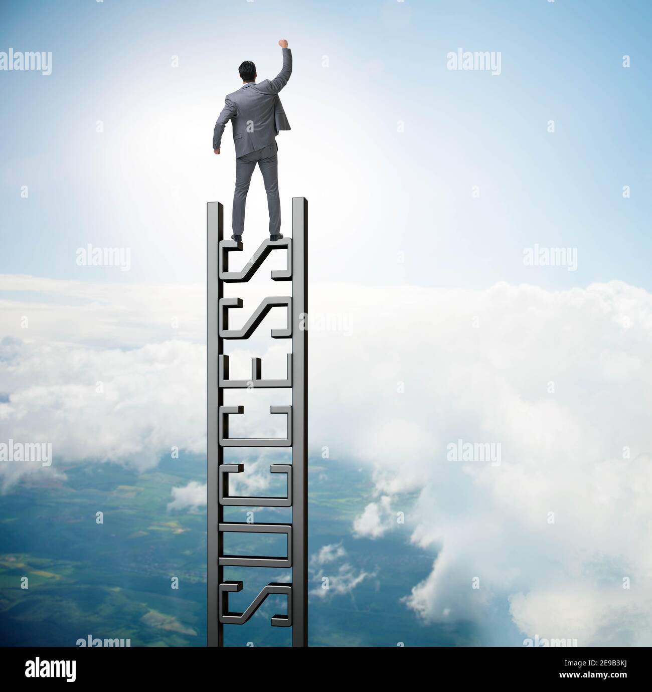 The businessman climbing the career ladder of success Stock Photo - Alamy