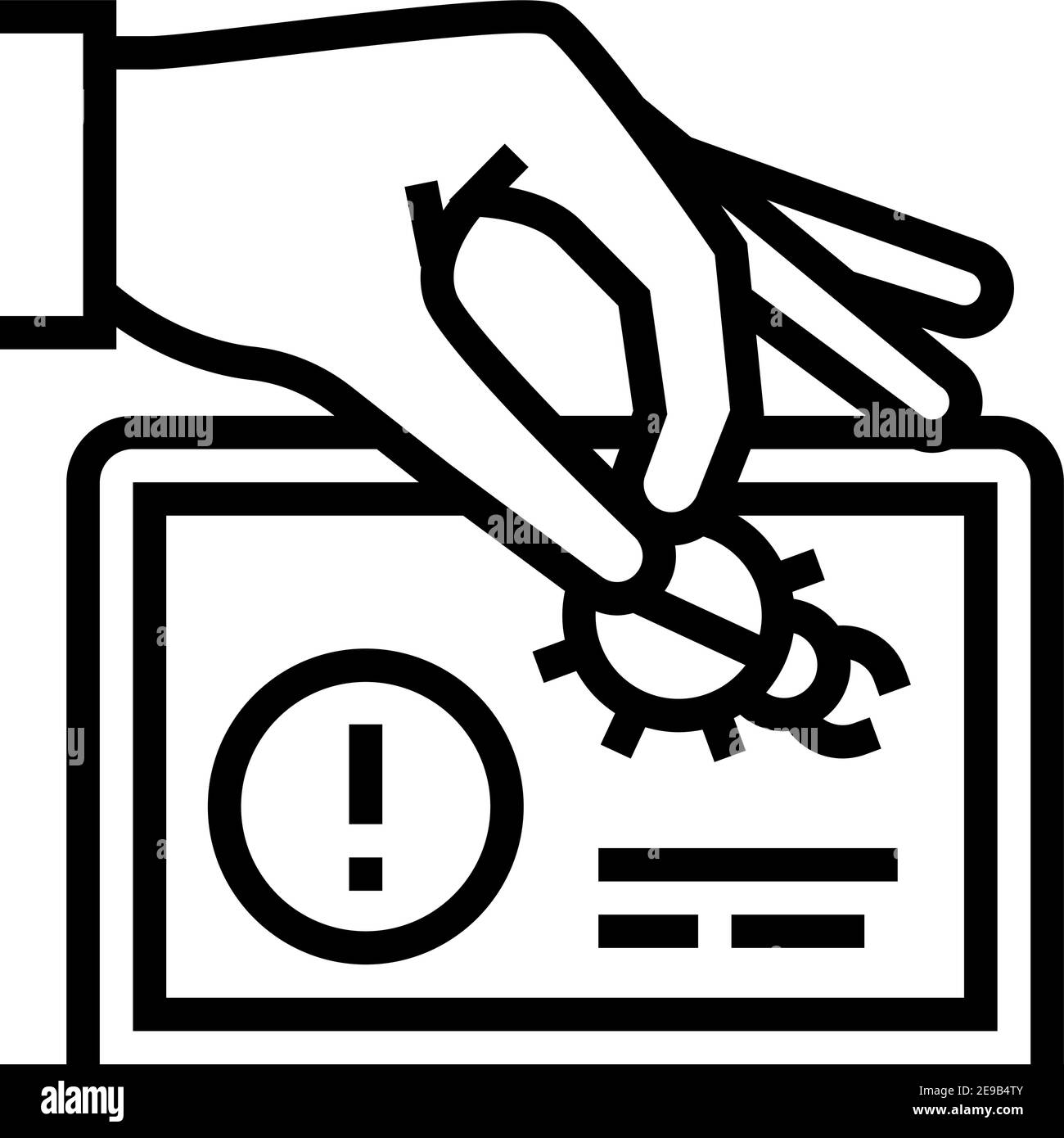 debug fixing line icon vector illustration Stock Vector Image & Art - Alamy