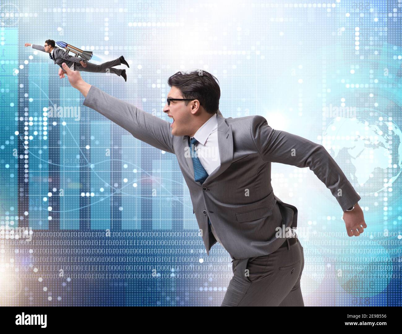 The businessman in start up business concept Stock Photo - Alamy