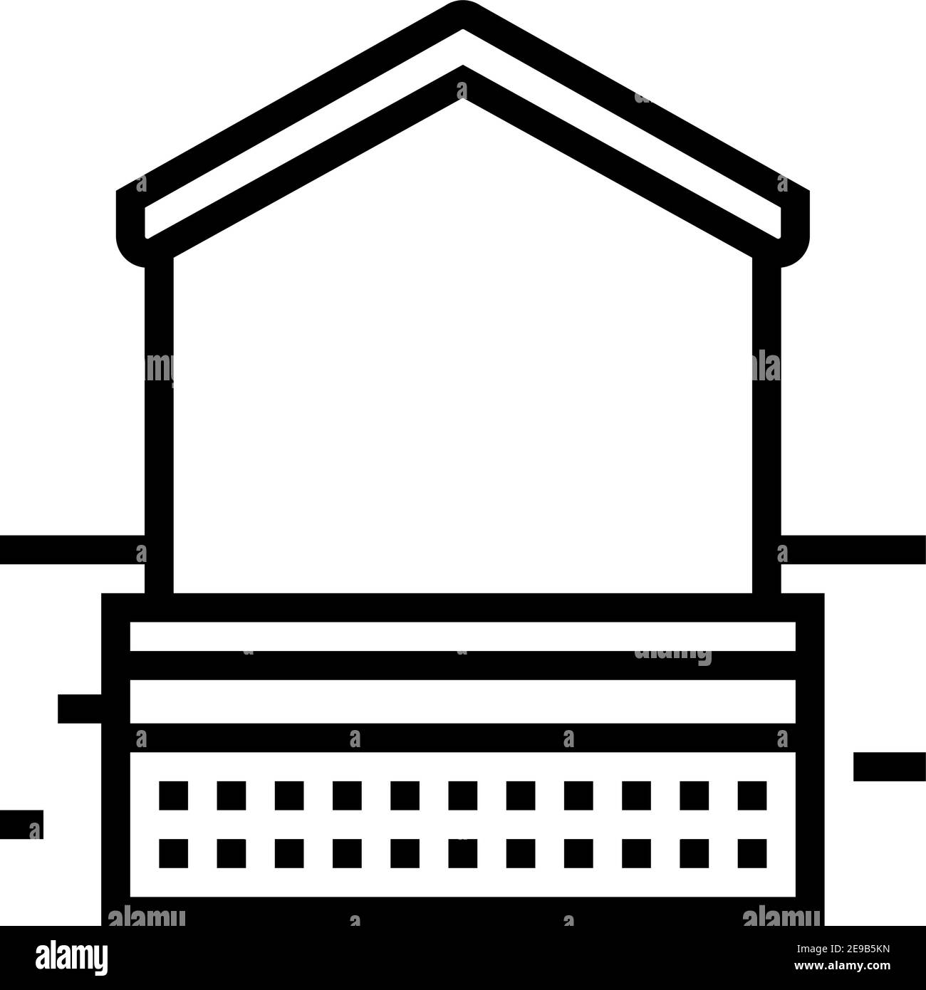house foundation stone line icon vector illustration Stock Vector Image