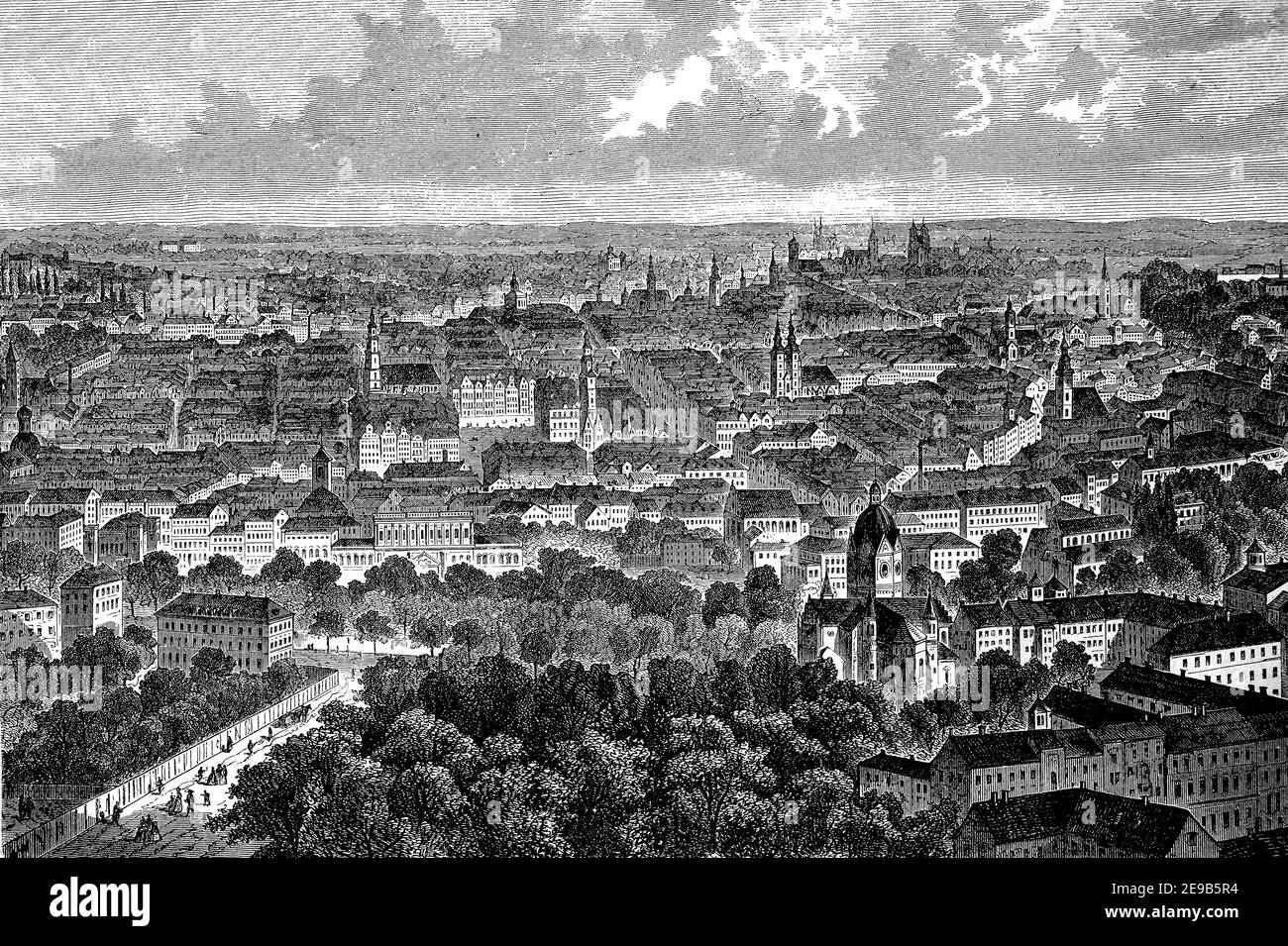 View of Breslau, Germany, today Poland, in 1890 / Blick auf Breslau