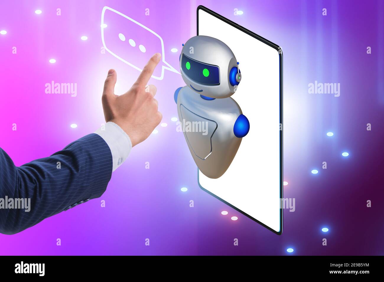 Concept of chat bot in the modern business communication Stock Photo ...