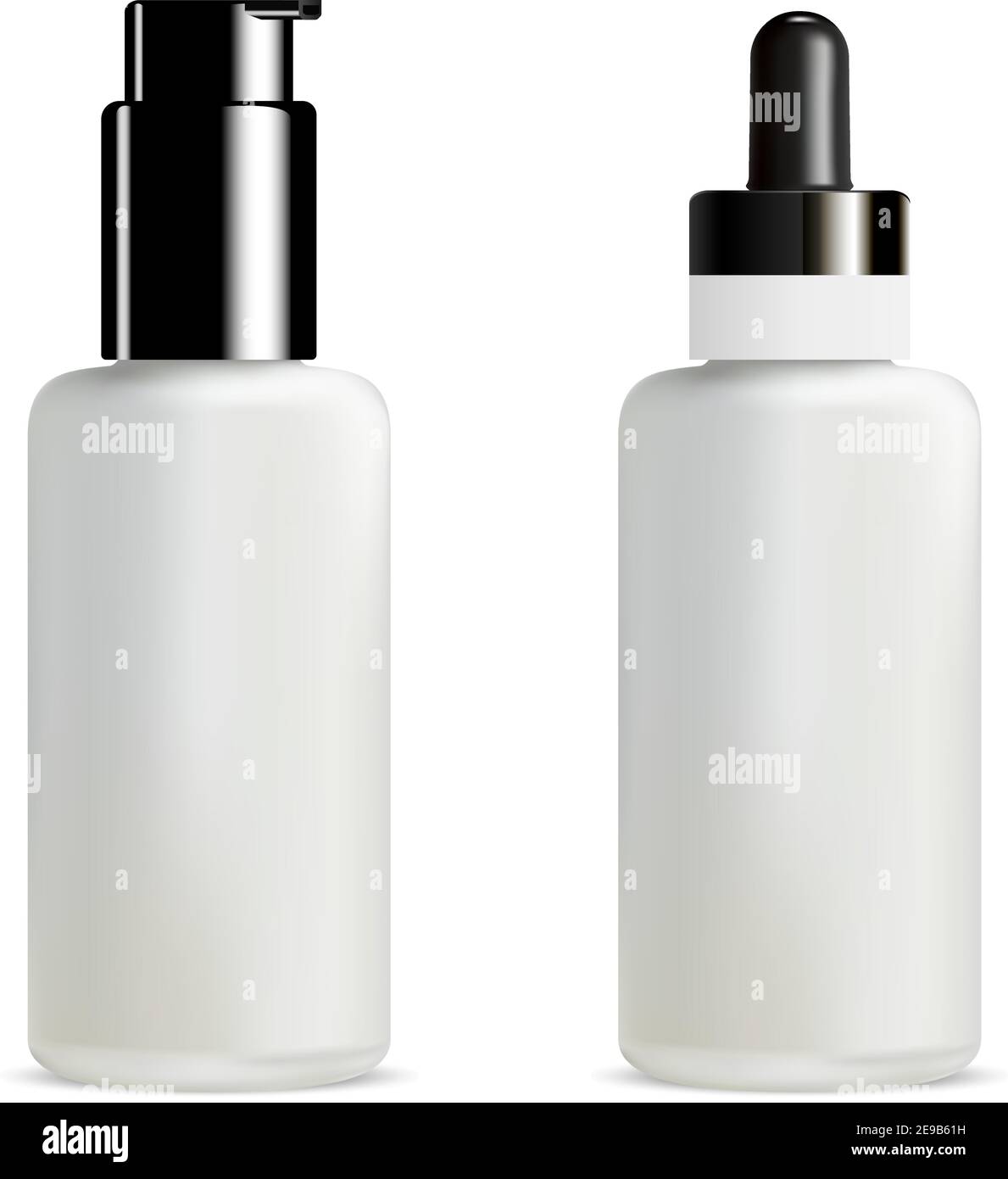 Serum and Foundation Dropper Bottle. Pump Jar. 3d Vial with Eyedropper