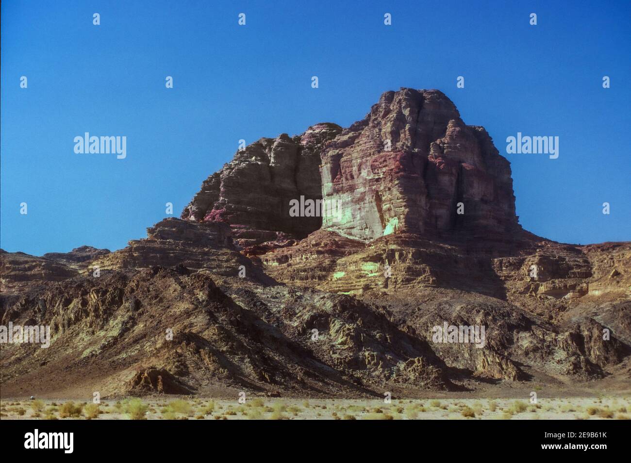 Rugged mountain scenery Wadi Rum Jordan Stock Photo