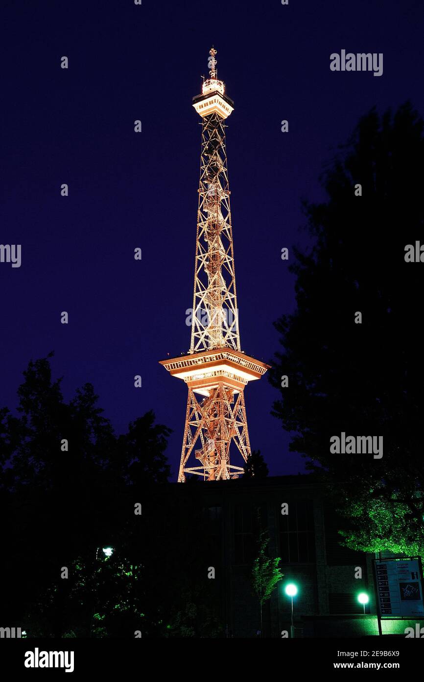 Berlin, Radio tower Funkturm, waves, signal radio tower architecture Berliner Funkturm, radio, signal, tower, architecture, Westberlin, architecture, Stock Photo