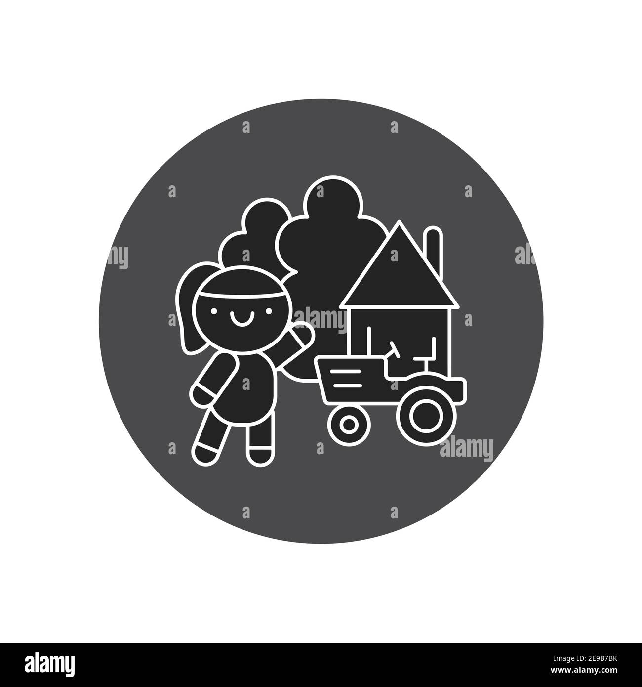 Rural tourism glyph black icon. Cute girl in village kawaii pictogram. Sign  for web page, mobile app, button, logo. Vector isolated element. Editable  Stock Vector Image & Art - Alamy