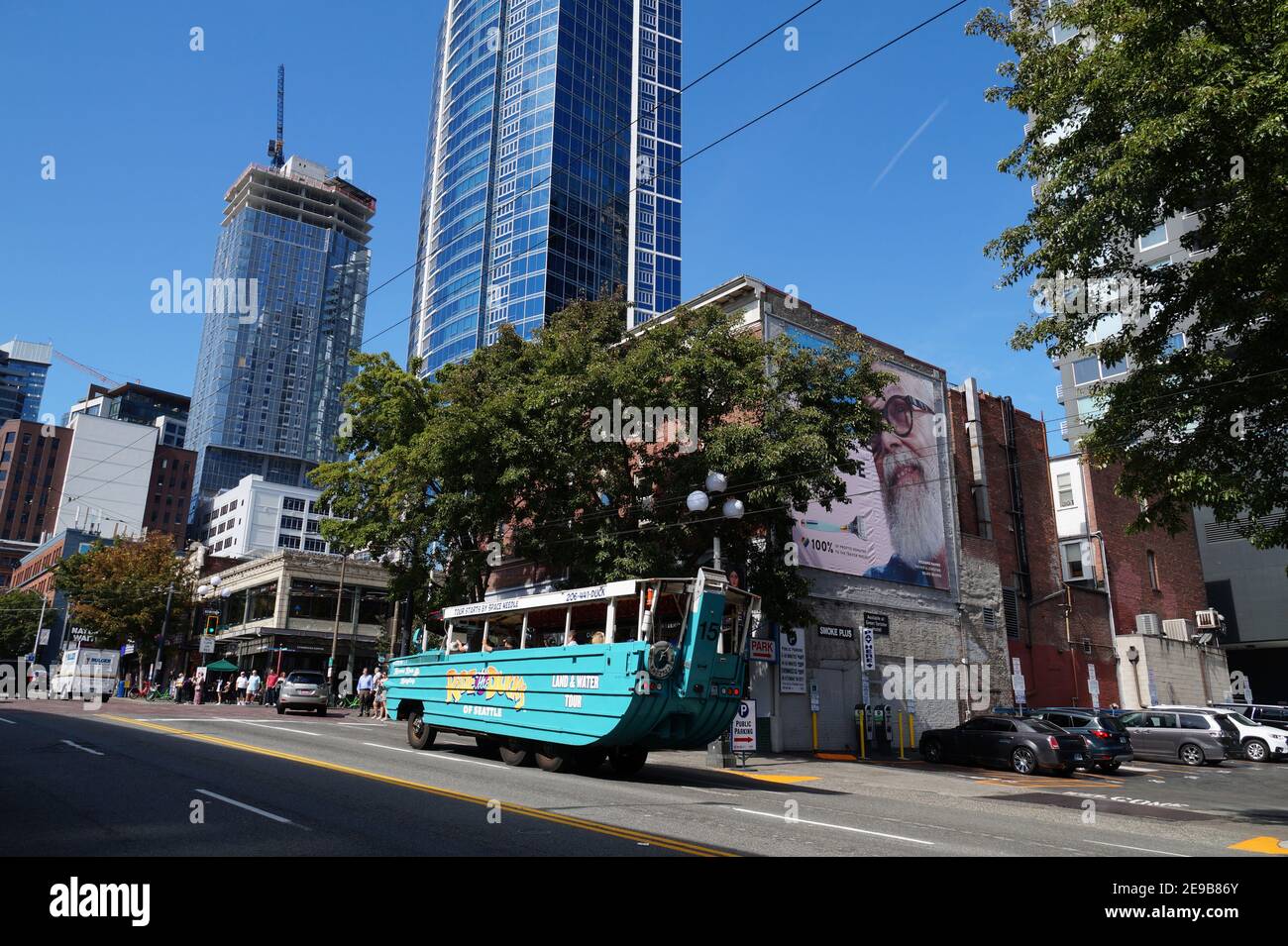 Seattle. US. August 2019. Ride the Ducks was a national duck tour operator and eponymous tourist attraction in some parts of the United States. Stock Photo
