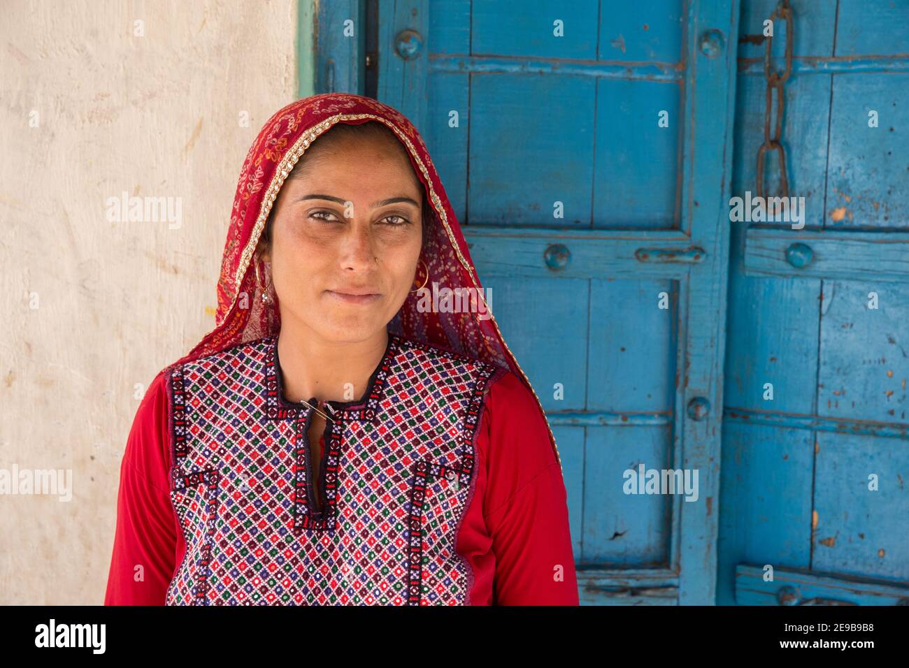 Gujarat India Portrait of Garasia Woman Stock Photo