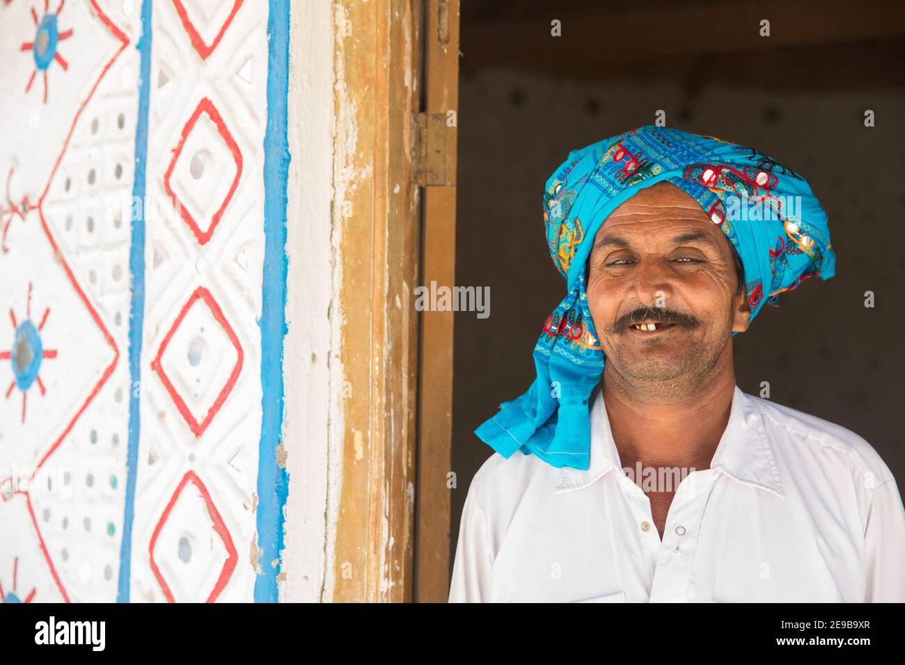 Portrait Gujarati Man Near Bhuj Stock Photo