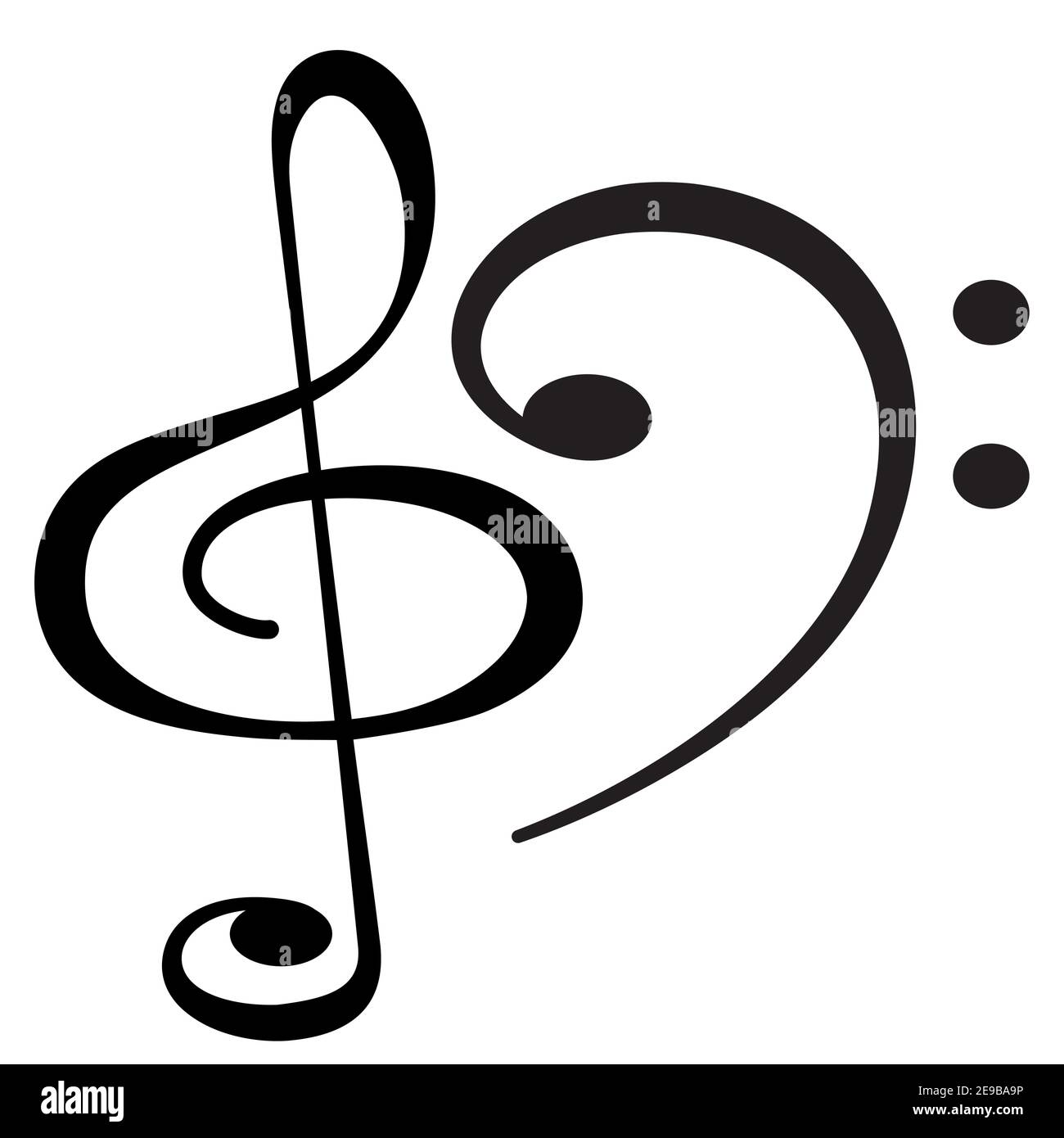Illustration of the musical clef symbols Stock Vector