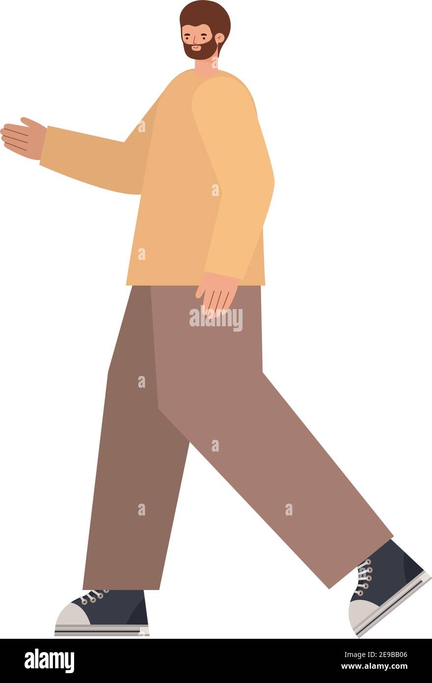 man with a brown pants Stock Vector