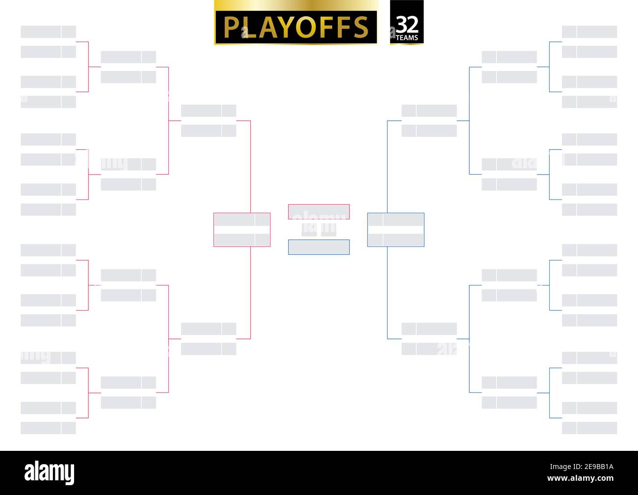 32 Team Single Elimination Bracket. Tournament Bracket for playoffs on  white background. Size A2 ready for print. Vector Illustration Stock Vector  Image & Art - Alamy