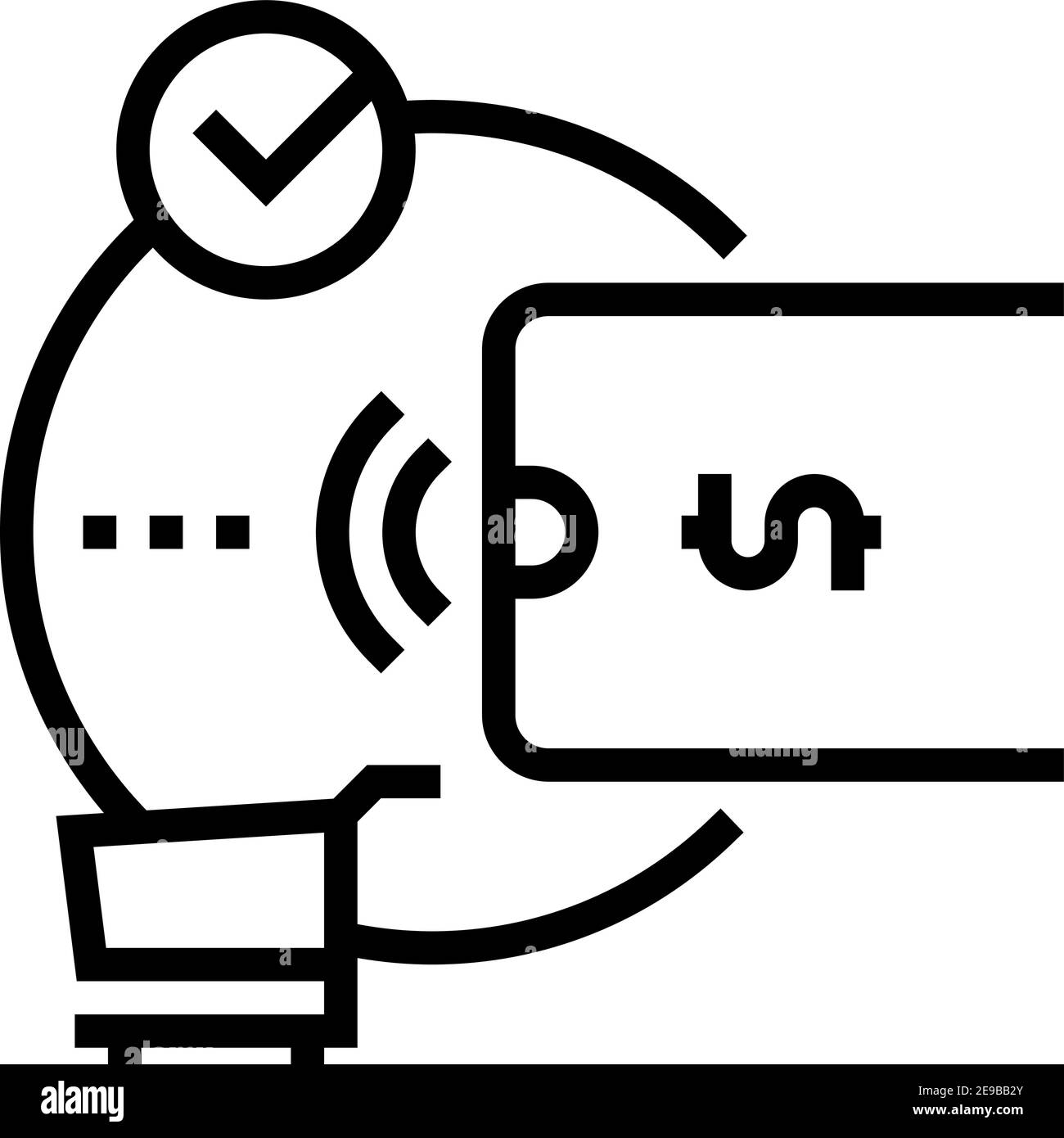 contactless payment with phone app line icon vector illustration Stock ...