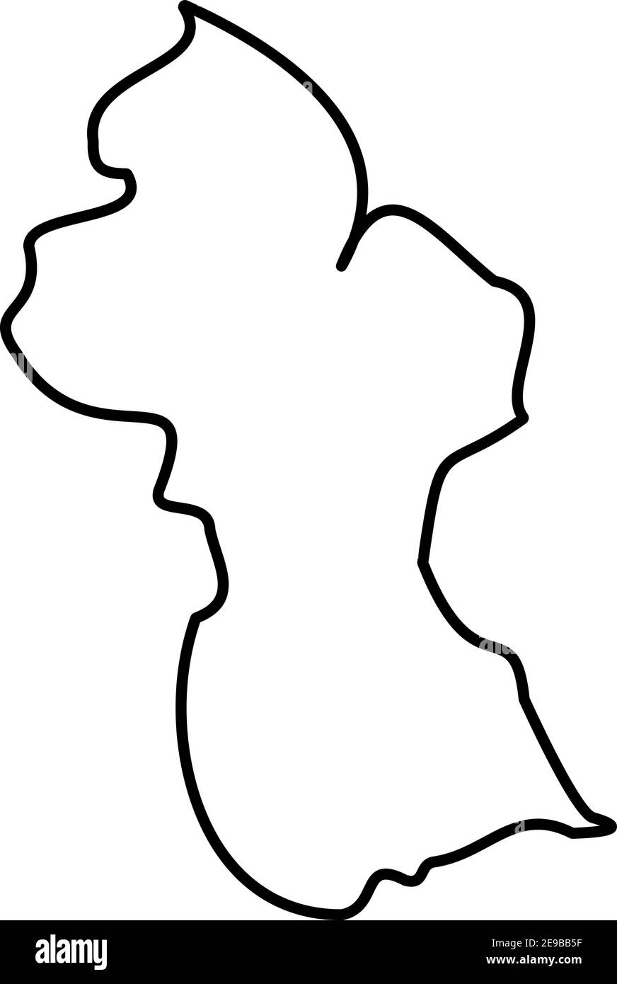 guyana-solid-black-outline-border-map-of-country-area-simple-flat