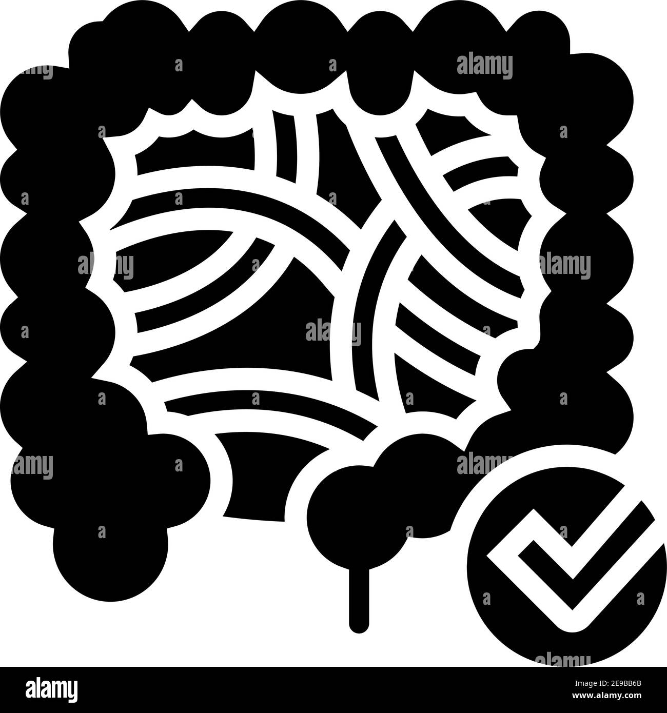 healthy intestine glyph icon vector illustration Stock Vector Image ...