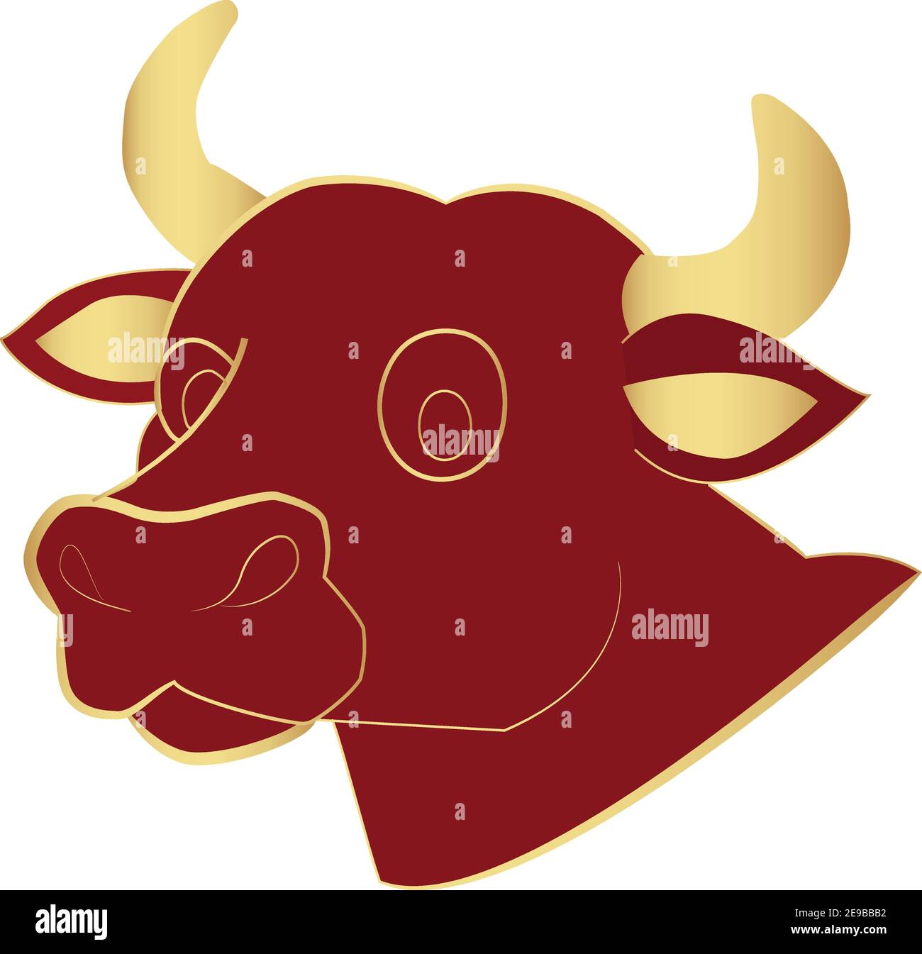 Isolated red ox Stock Vector