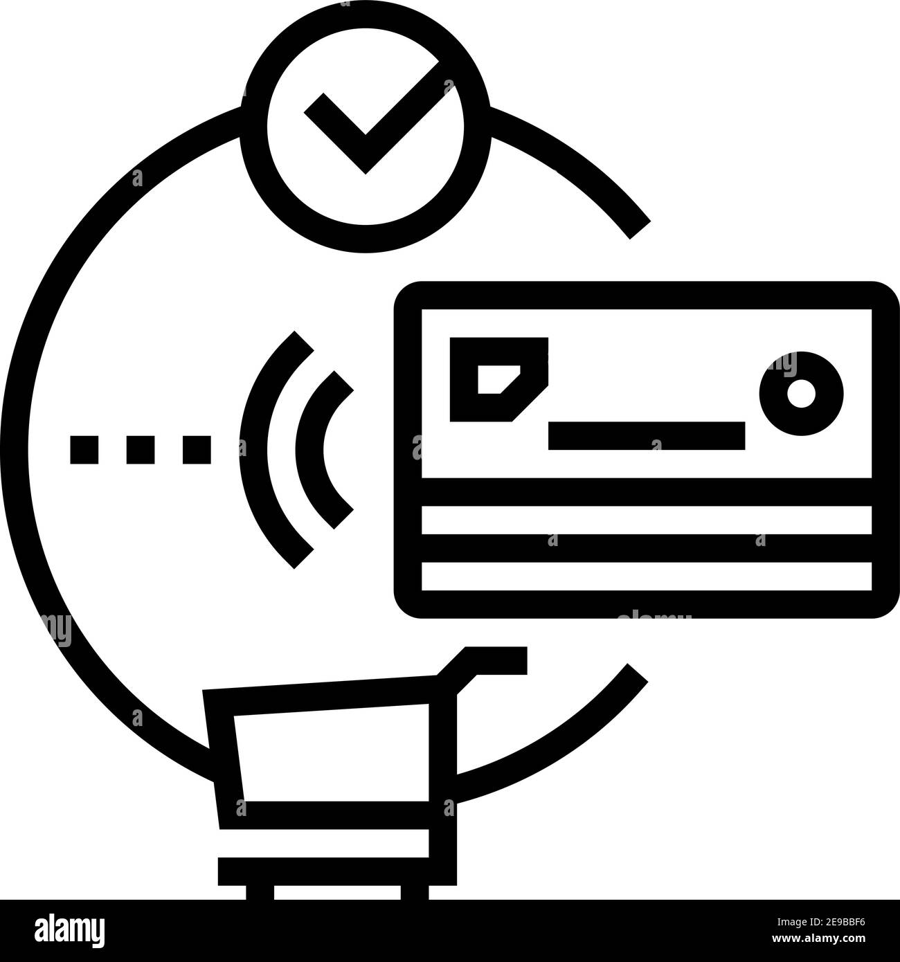 contactless payment with credit card line icon vector illustration ...