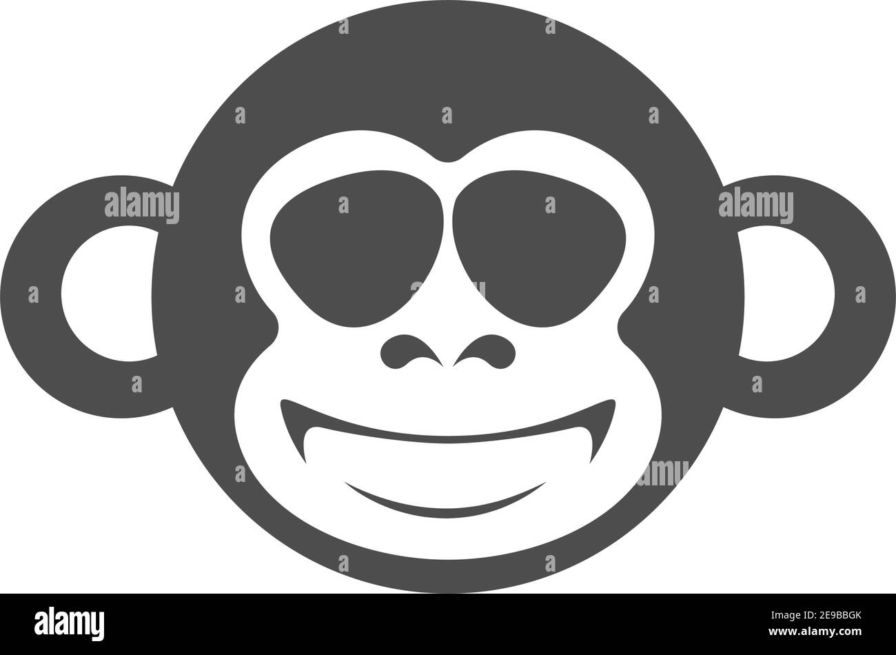 Monkey logo icon illustration vector flat design template Stock Vector