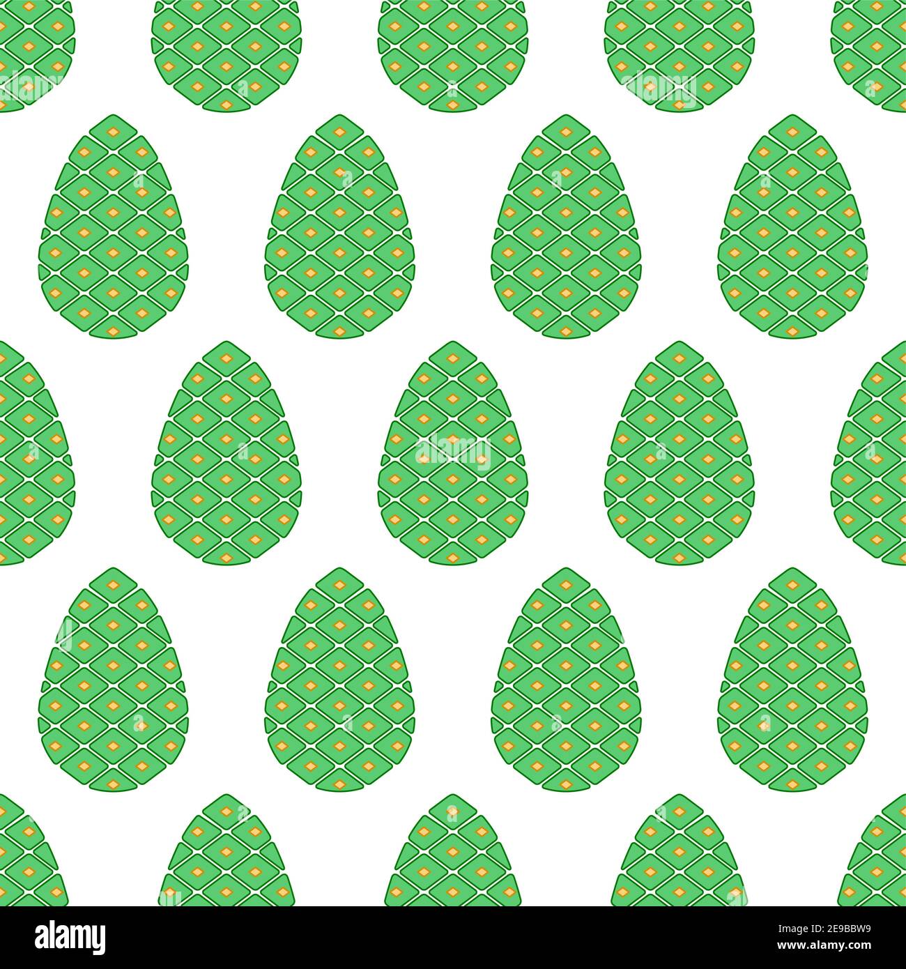 Seamless pattern of the abstract flat pine cones Stock Vector