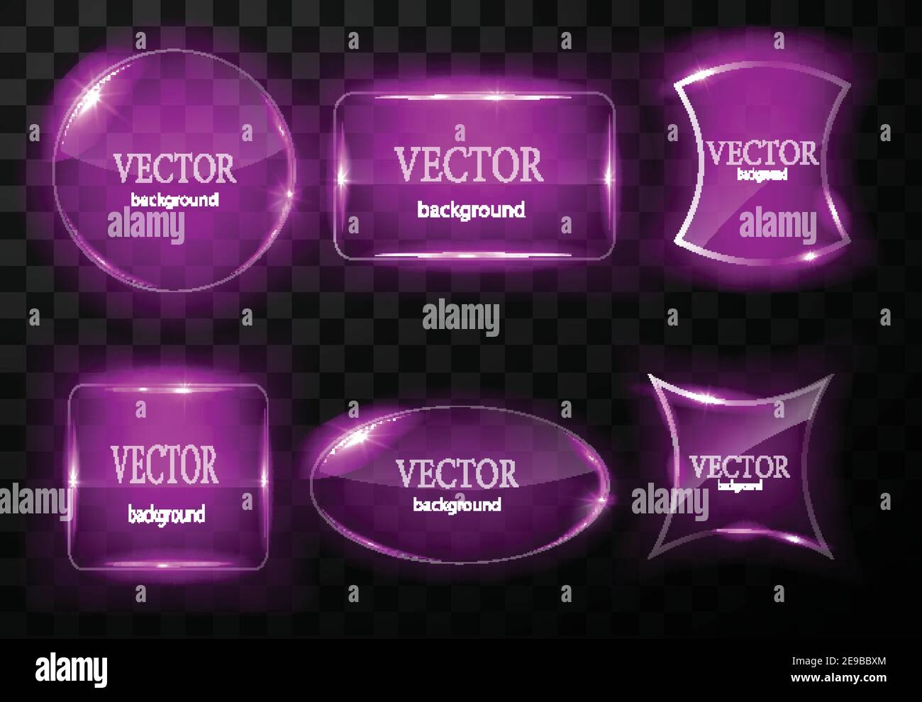 Glass vector button plane. Easy editable background Stock Vector
