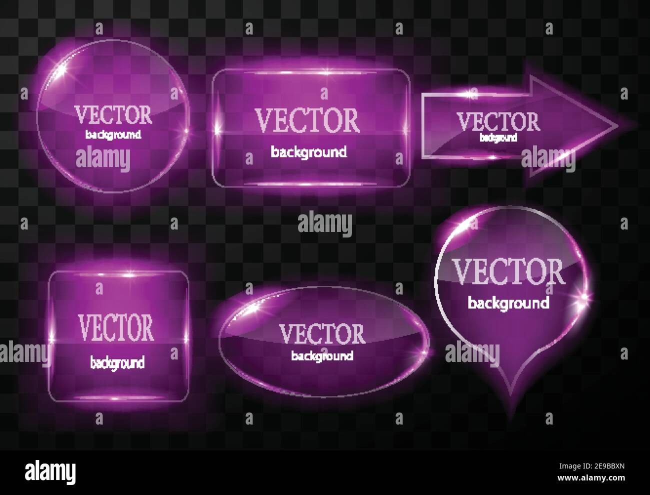 Glass vector button plane. Easy editable background Stock Vector