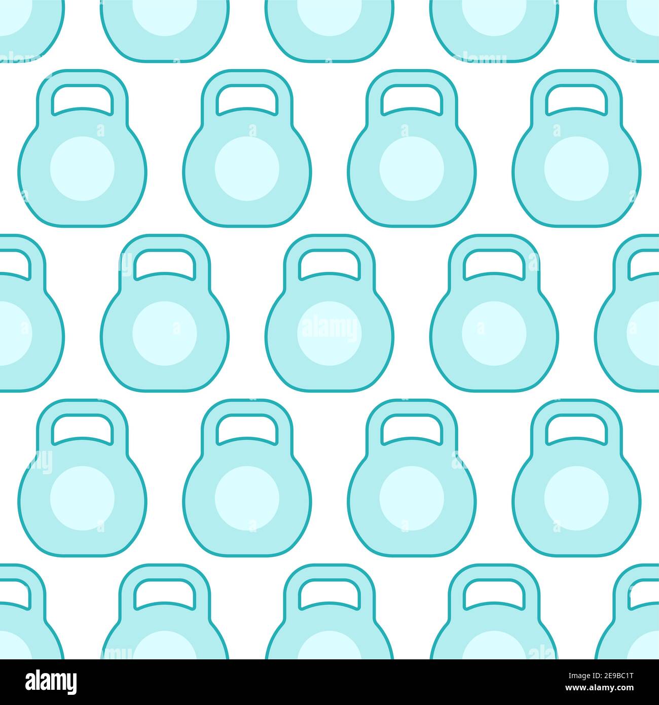 Seamless pattern of the abstract kettlebell weights Stock Vector