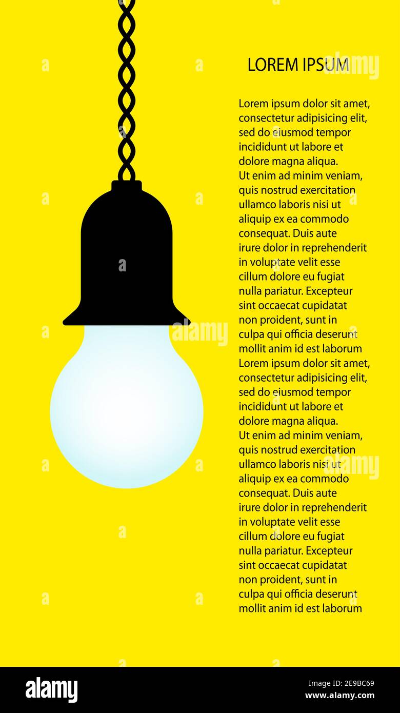 Bulb Text Illustration of the light bulb and text sample Stock Vector Image & Art ...