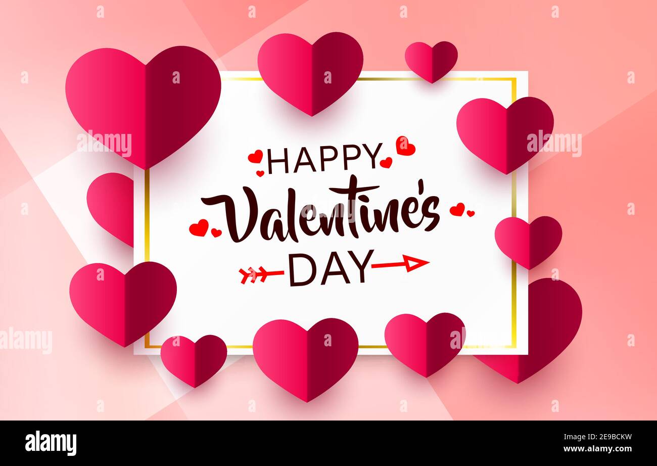 Red heart of Happy Valentines Day, greeting card from February 14. Vector  illustration Stock Vector Image & Art - Alamy