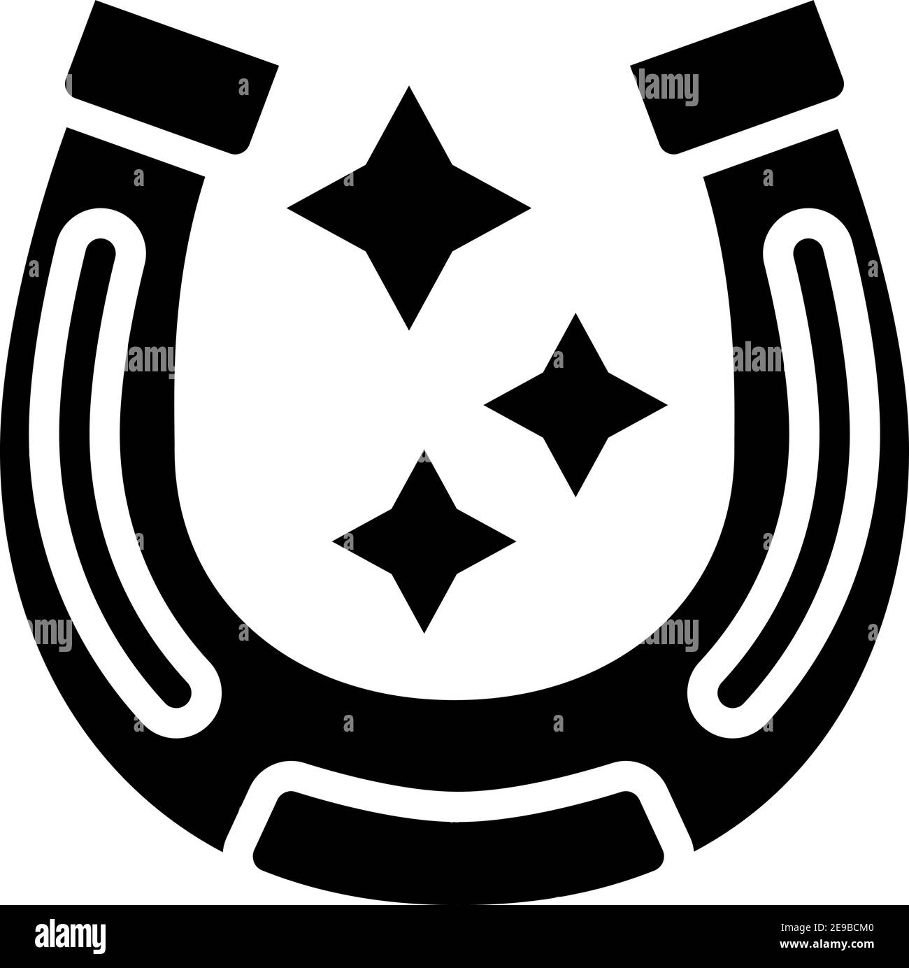 lucky horseshoe lotto glyph icon vector illustration Stock Vector Image