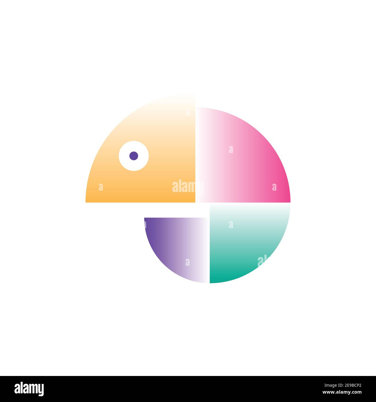 Vector chameleon in gradient style. Digital art Stock Vector