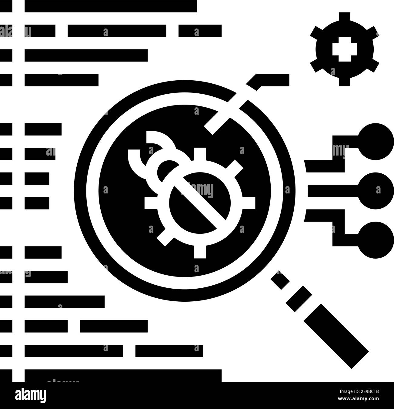 virus searching glyph icon vector illustration Stock Vector Image & Art ...