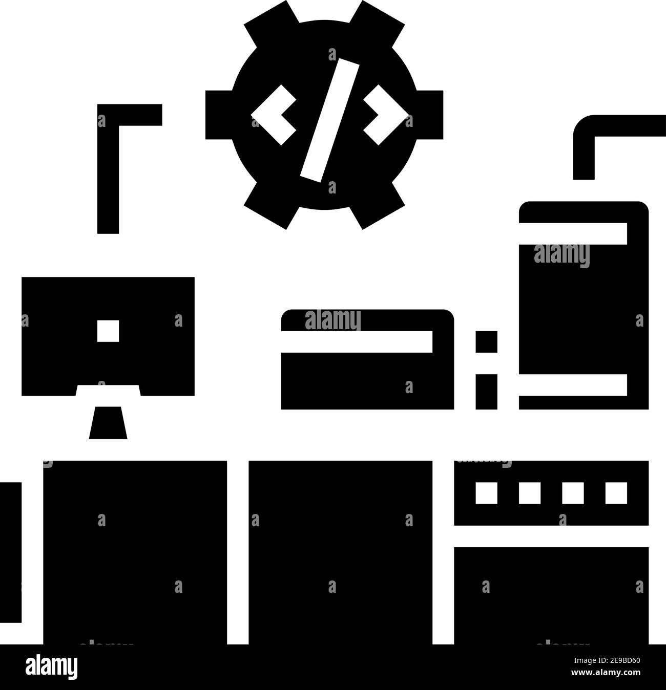 industrial equipment debugging glyph icon vector illustration Stock ...