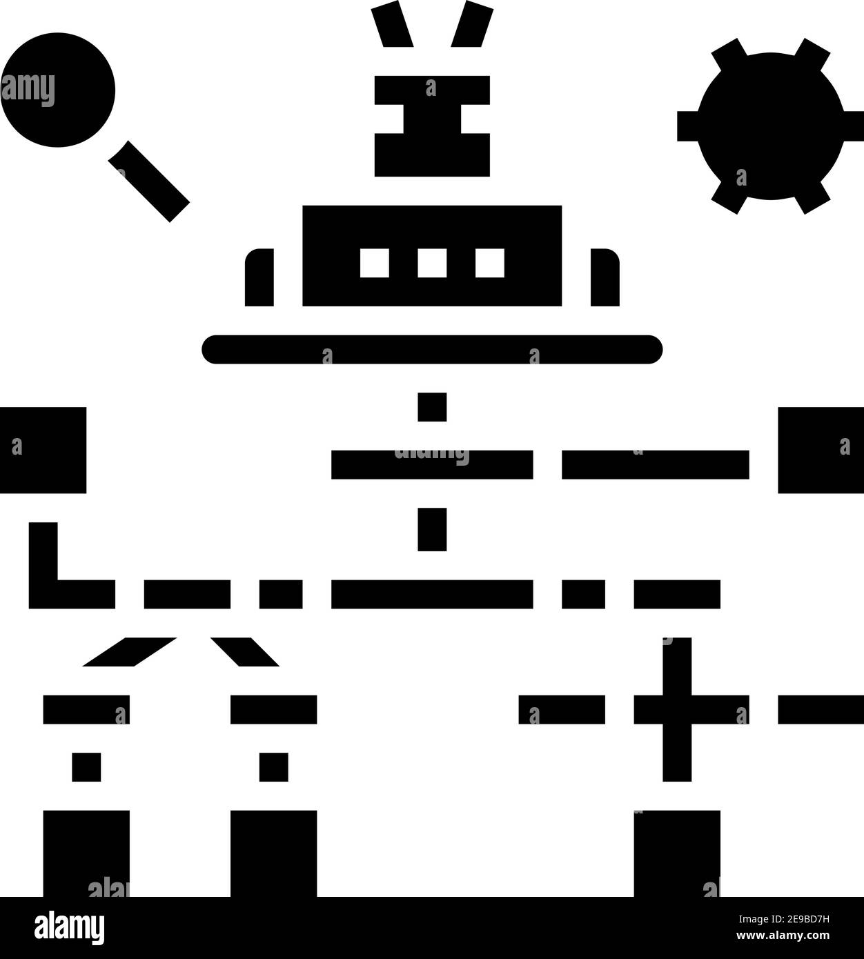 debug researching and fixing glyph icon vector illustration Stock ...