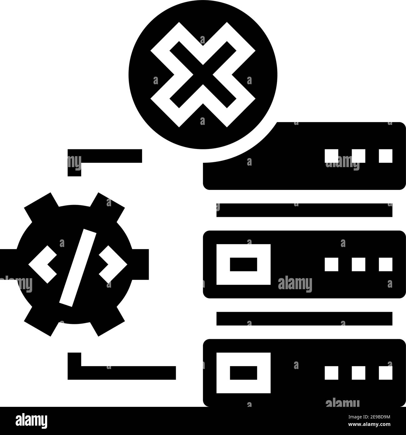 debugging servers glyph icon vector illustration Stock Vector Image ...