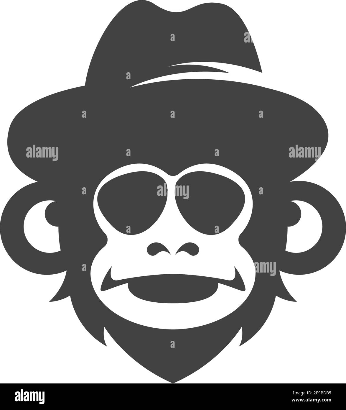Monkey logo icon illustration vector flat design template Stock Vector ...
