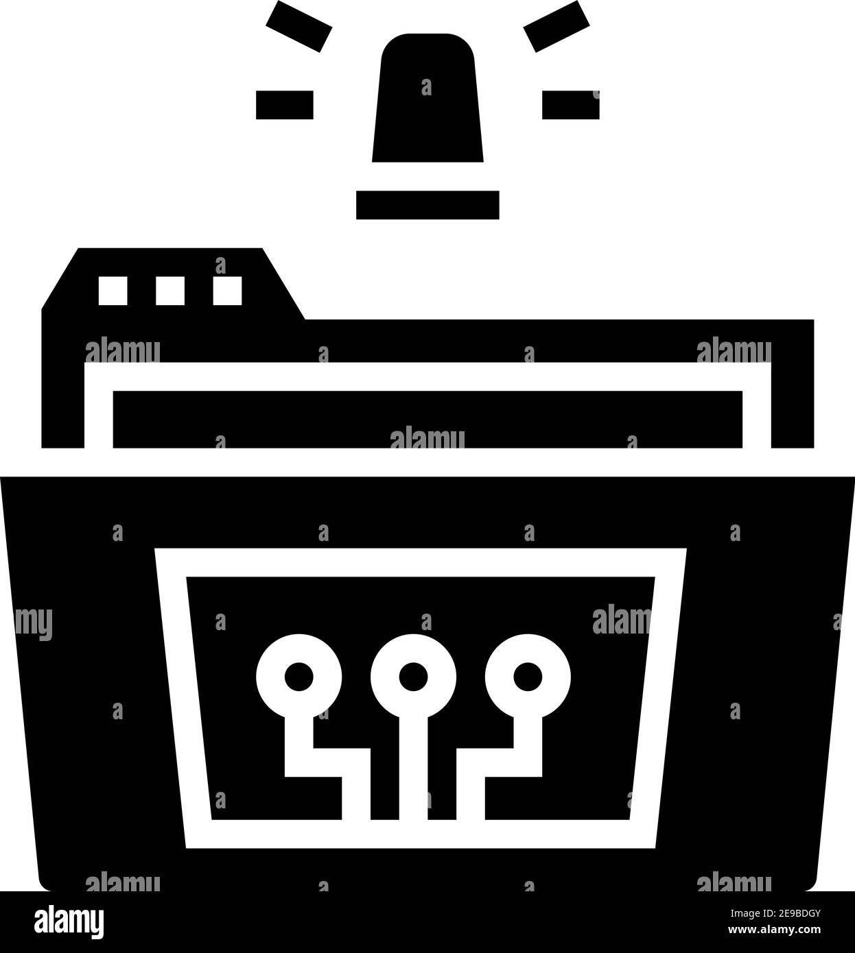 folder with debug report glyph icon vector illustration Stock Vector ...