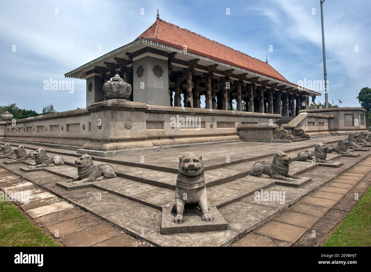 The Memorial Hall at Independence Square at Colombo in Sri Lanka. The building (1948) is designed after Magul Maduwa (Royal Celebration Hall). Stock Photo