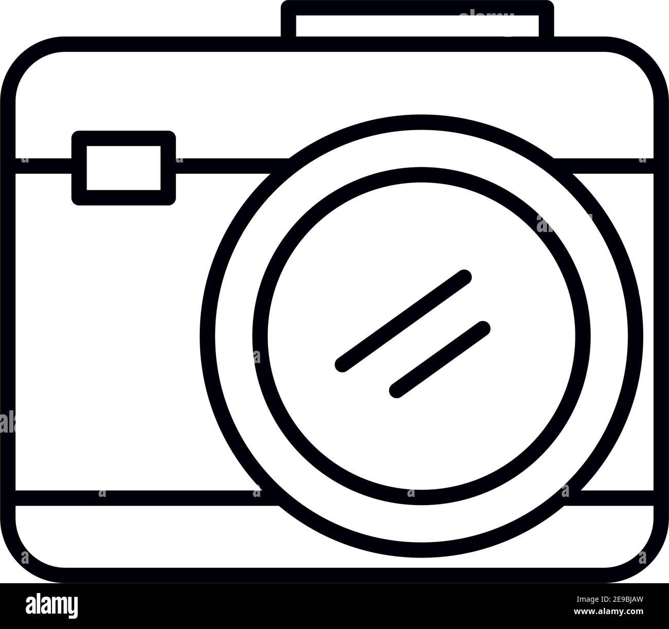 photographic camera icon over white background, line style, vector ...