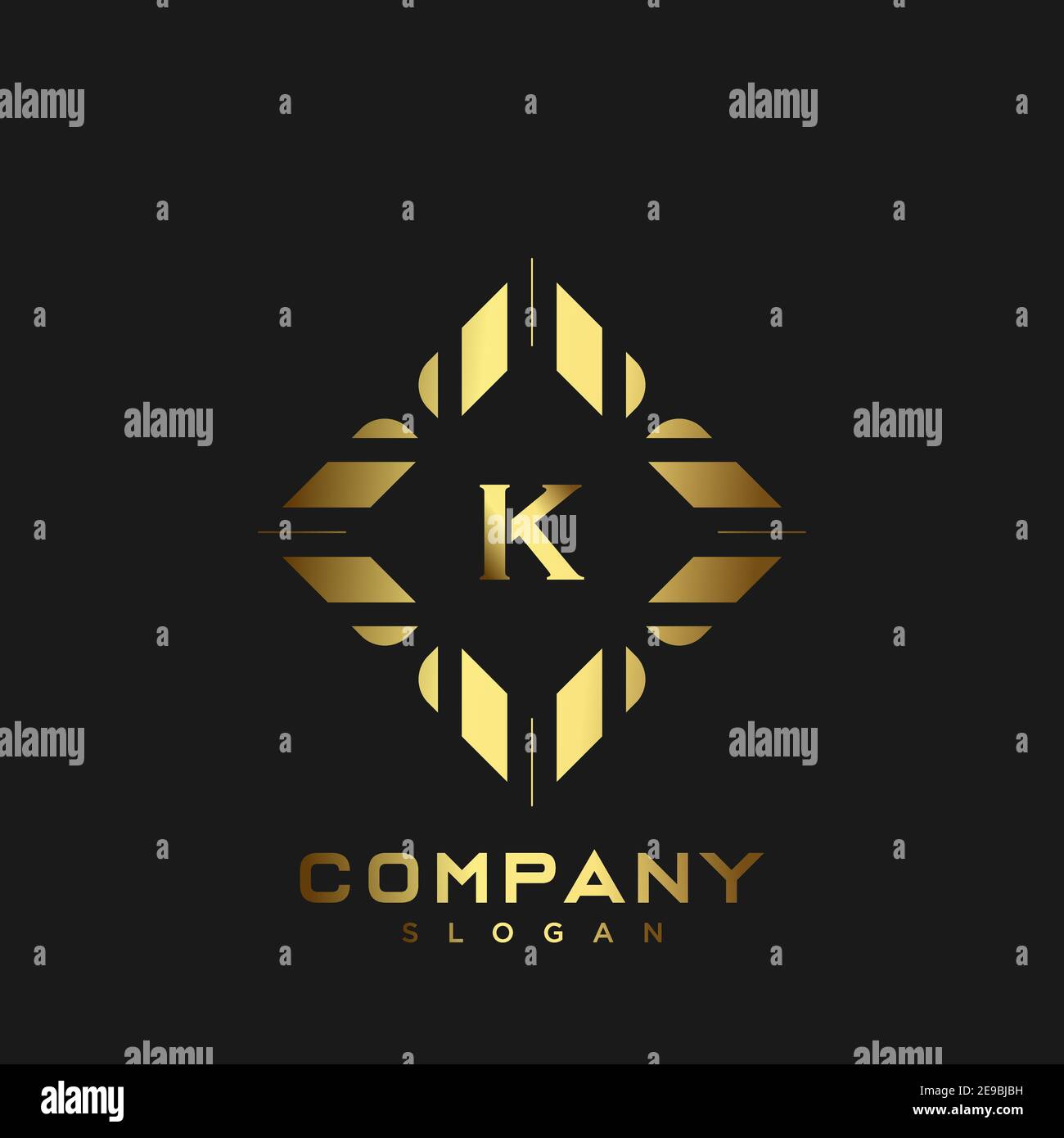 K Premium monogram letter initials logo. minimalist symbol icon vector ...