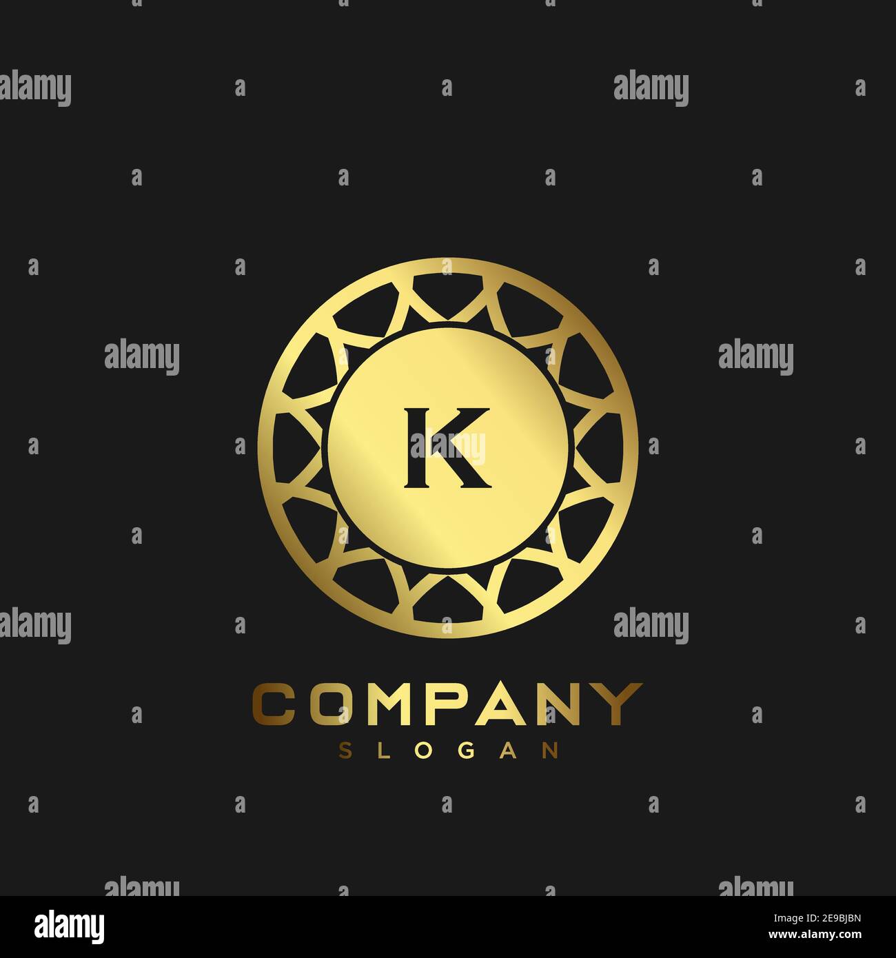 K Premium monogram letter initials logo. minimalist symbol icon vector ...