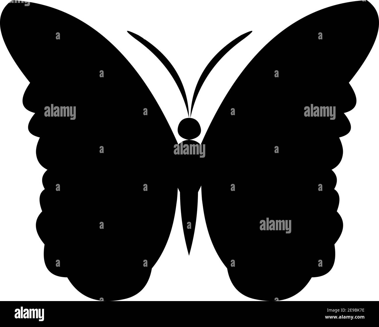 Vector illustration of emoticon of a butterfly silhouette Stock Vector